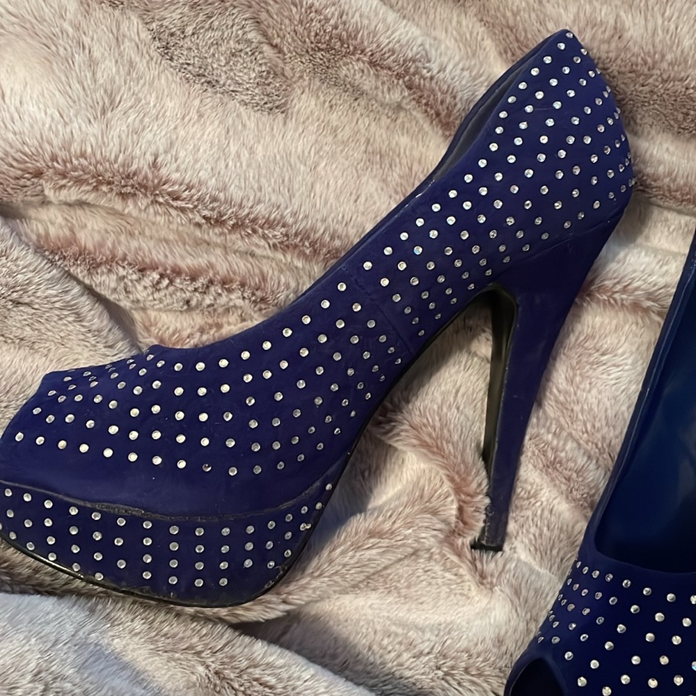 Delicacy Lorina Blue high heel open toe platform shoes - Picture 3 of 9